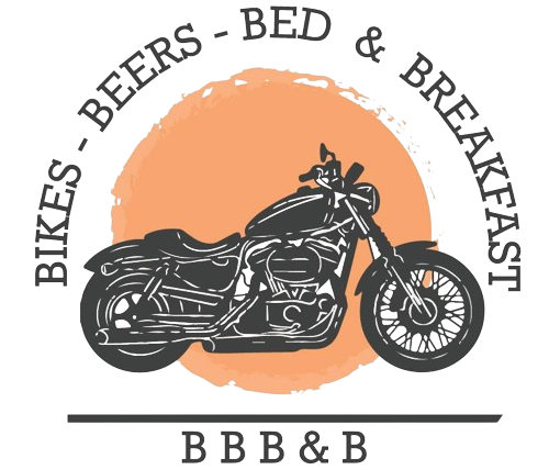 Logo with motorcycle in front of orange sun cropped